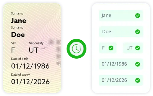 Écran avec notifications de résultats instantanés de vérification