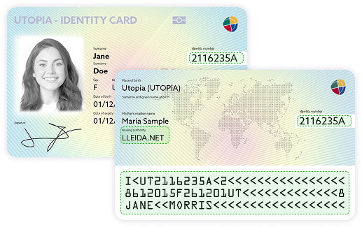 Verificación automática de documentos oficiales como DNI y pasaportes Ilustración de un documento de identidad siendo escaneado para verificación digital