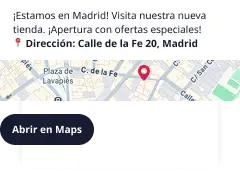 Mensaje RCS con ubicacion compartida y enlace directo a Google Maps o Apple Maps