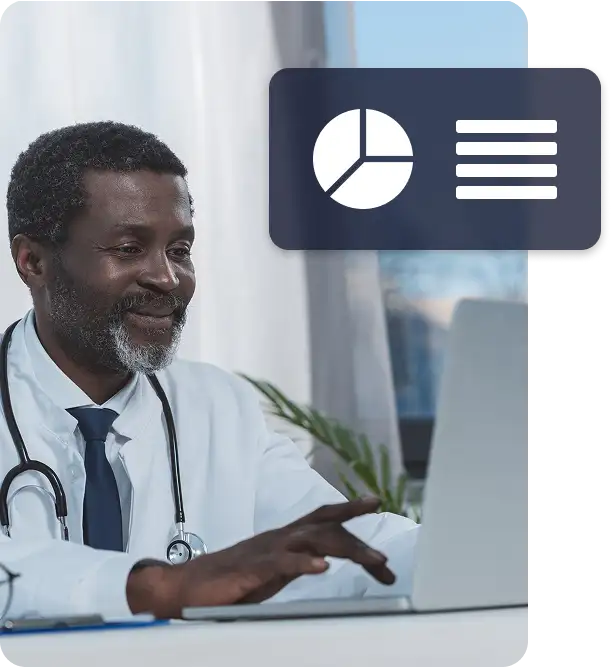 Healthcare professional initiating a digital informed consent request.