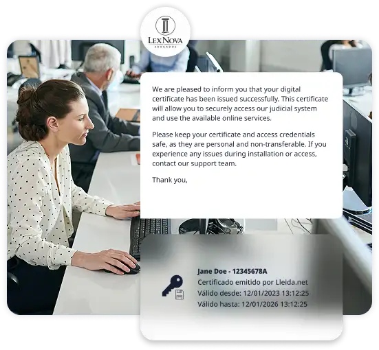Management of digital certificates for citizens, employees and legal representatives