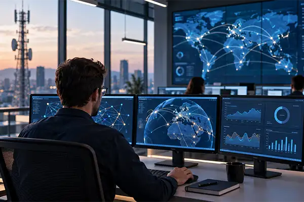 Professional gestionant xarxes de telecomunicacions des d’un centre d’operacions